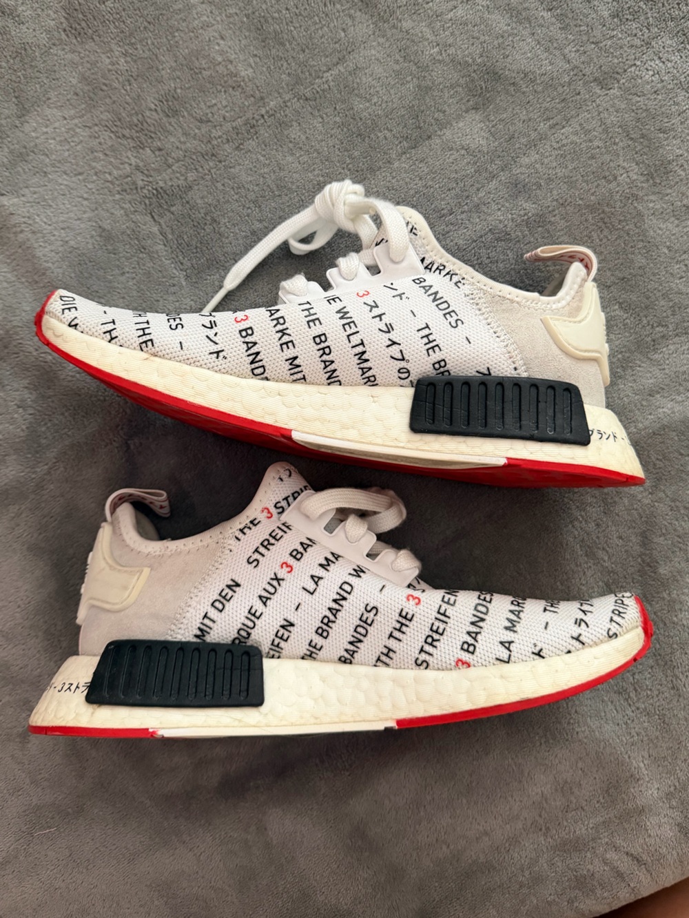 adidas Kids White Sneakers with Red Accent